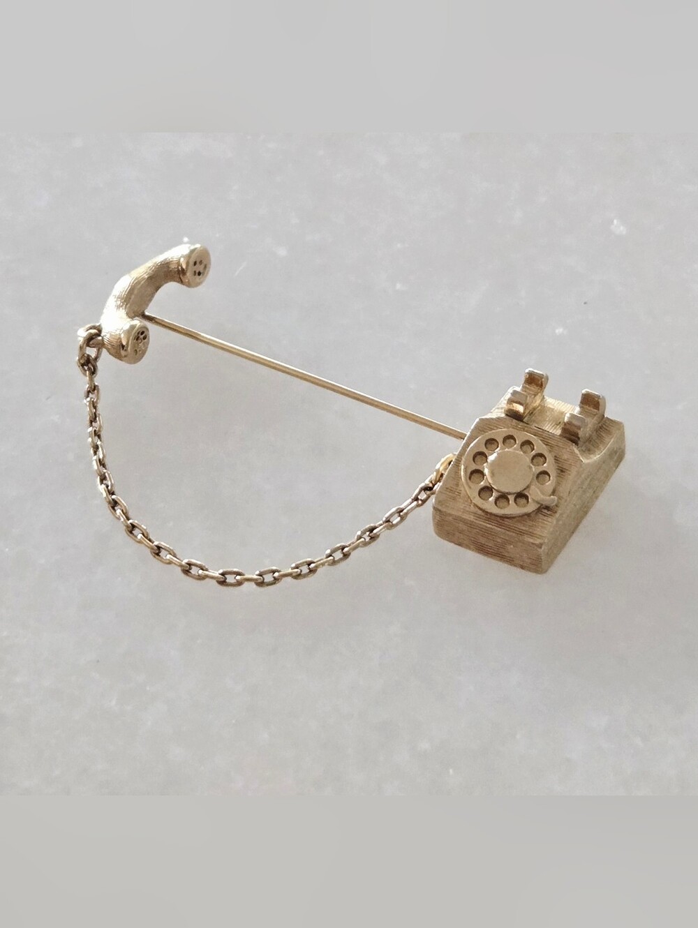 Vtg 80s Avon Rotary Phone Stick Pin, Retro, Hat, Tote Bag, Scarf